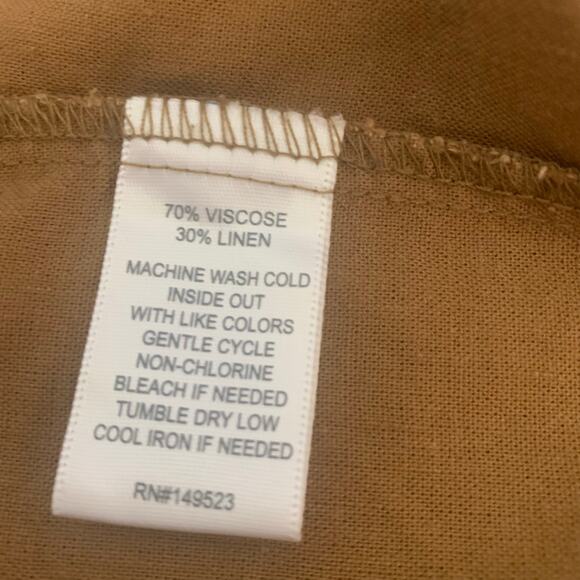 Alexander Jordan Brown Sleeveless Linen Blend Button Blouse Size Medium - Picture 8 of 11
